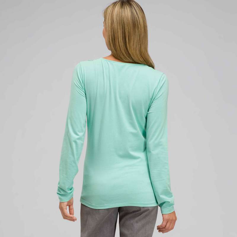 Long Sleeve V-Neck Top, Icy Mint, large image number 1