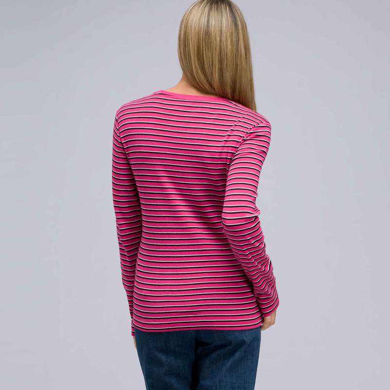 Long Sleeve Crew Neck Top, Begonia Multi, large image number 1